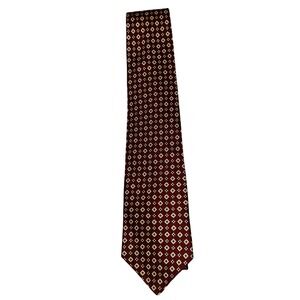 Tommy Hilfiger Burgundy Geometric Silk Tie Men's Fashion Accessory